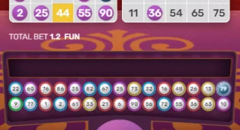 Bingo Star ball-draw strip showing drawn numbers in sequence