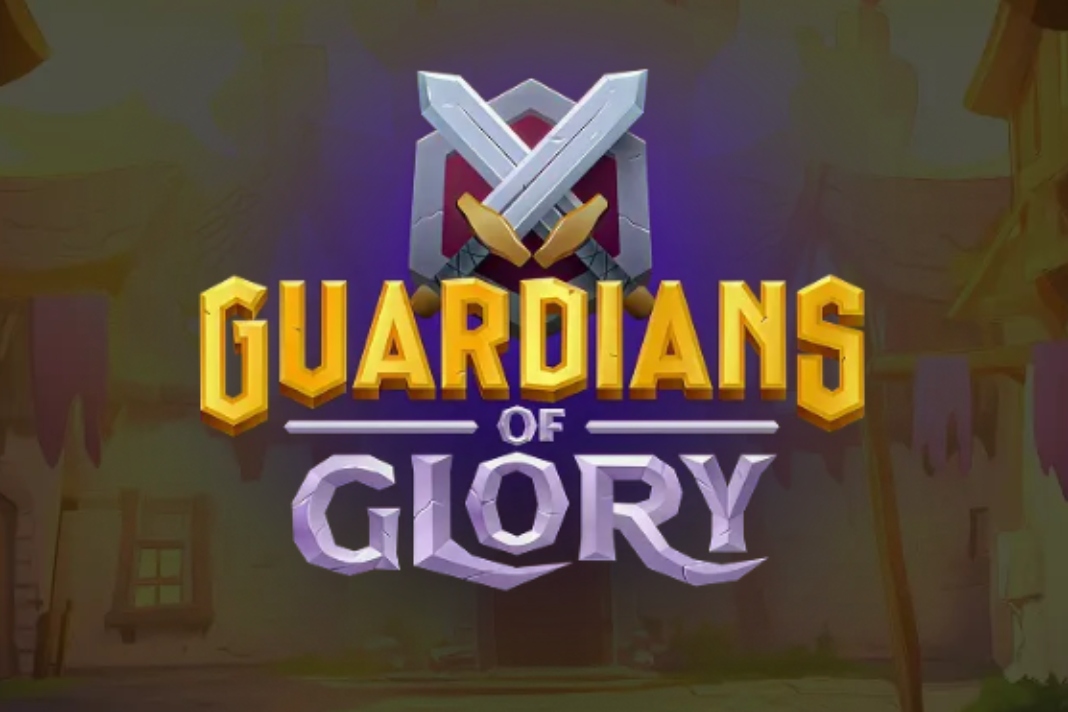 Guardians Of Glory screenshot 3 - full logo over medieval village background