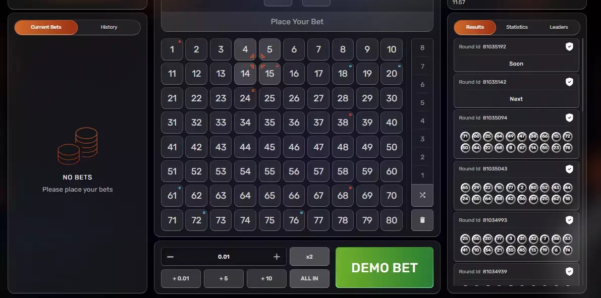 Keno screenshot