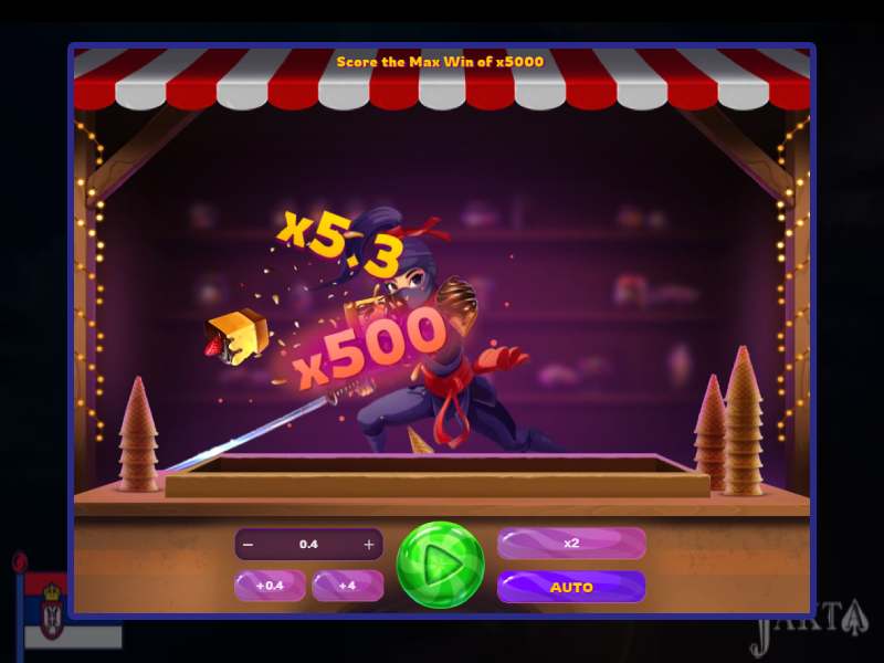 Ninja Crash 500 screenshot 2 - slice revealing a multiplier