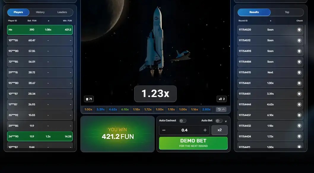 Rocketon screenshot 2 - dual bet panel